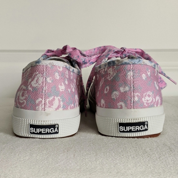 LoveShackFancy x Superga Cotton Canvas Floral Sneaker Rose Heart Mix 10 NWT - Picture 8 of 15